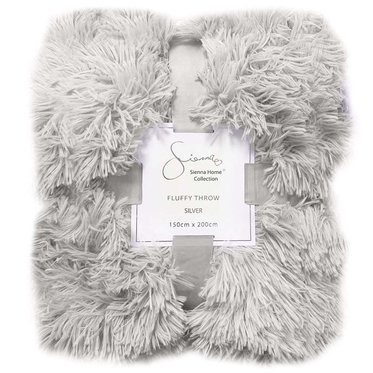 Sienna Fluffy Throw 150x200cm - Silver 7 Sienna Fluffy Throw 150x200cm - Silver - Image 7