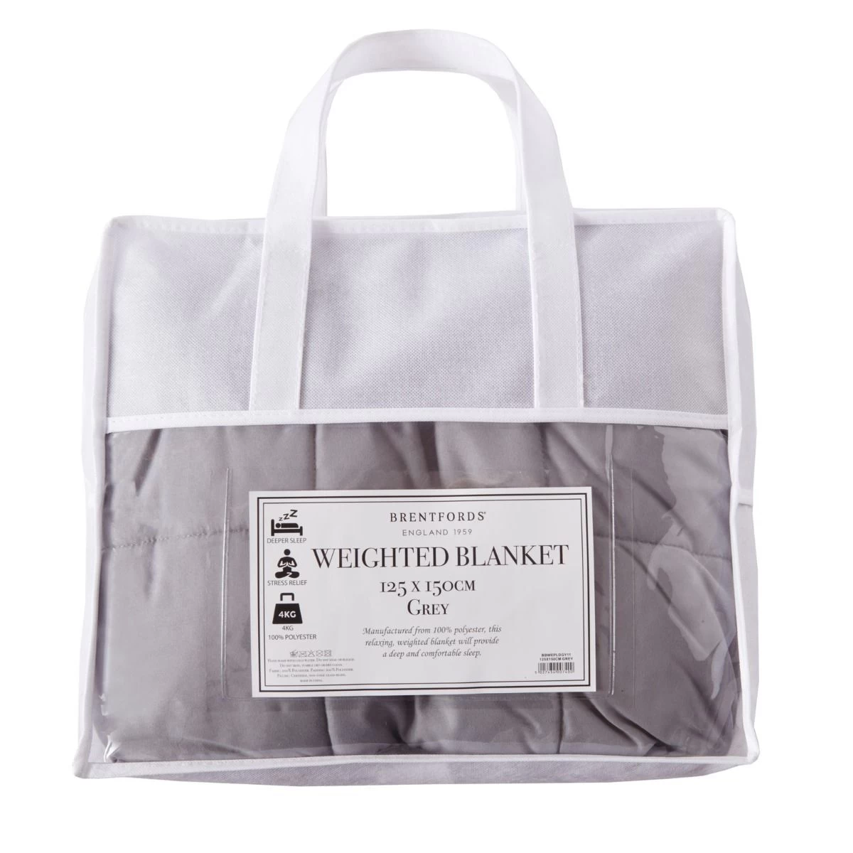 Brentfords Weighted Blanket Quilted - Silver Grey 2 Brentfords Weighted Blanket Quilted - Silver Grey - Image 2