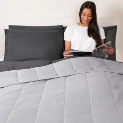 Brentfords Weighted Blanket Quilted - Silver Grey