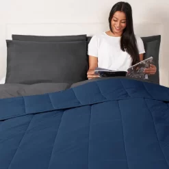 Brentfords Weighted Blanket Quilted - Navy