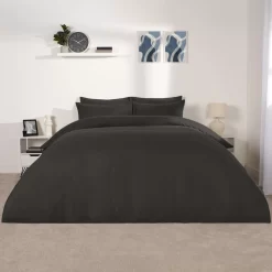 Brentfords Plain Duvet Set - Graphite