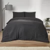 Brentfords Washed Linen Look Duvet Set - Charcoal