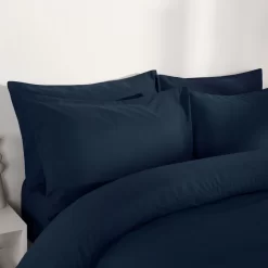 Brentfords Plain Duvet Cover Set - Navy -Sienna Store bdhspolnv 4s