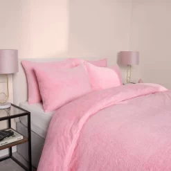 Brentfords Teddy Fleece Duvet Cover Set - Pink -Sienna Store bdhstplpi 3s 3