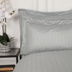 Brentfords Satin Stripe Duvet Cover Set - Silver 7 Brentfords Satin Stripe Duvet Cover Set - Silver -Sienna Store bdposassi 1s 1