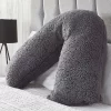 Huggleland Teddy V Shape Pillow - Charcoal
