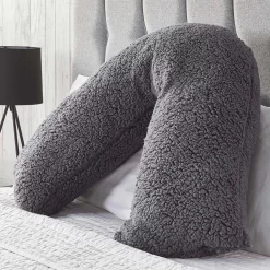 Huggleland Teddy V Shape Pillow - Charcoal