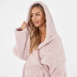 Brentfords Teddy Marl Dressing Gown - Blush -Sienna Store bgtepldbl 4s
