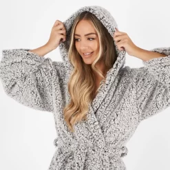 Brentfords Teddy Marl Dressing Gown - Charcoal 8 Brentfords Teddy Marl Dressing Gown - Charcoal -Sienna Store bgtepldcl 4s