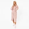 Brentfords 100% Cotton Towelling Dressing Gown - Blush Pink