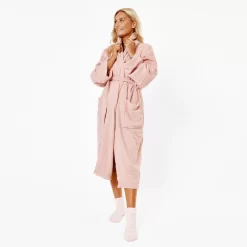 Brentfords 100% Cotton Towelling Dressing Gown - Blush Pink