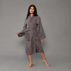 Sienna Store -Sienna Store bgtopld towel bathrobe charcoal