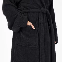 Brentfords 100% Cotton Towelling Dressing Gown, Black - Adults -Sienna Store bgtopldbk 4s
