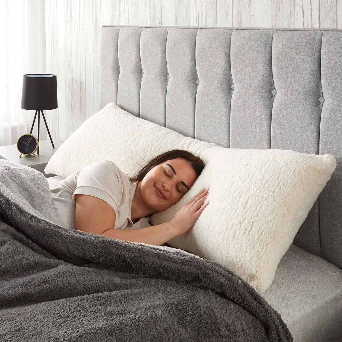 Huggleland Teddy Bolster Pillow - Cream 2 Huggleland Teddy Bolster Pillow - Cream - Image 2