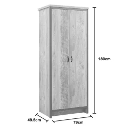 Boston 3 Piece Bedroom Furniture Set - Grey -Sienna Store bos3pcgry boston 3pc br set 2dr robe grey co dim