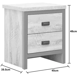 Boston 3 Piece Bedroom Furniture Set - Grey -Sienna Store bos3pcgry boston 3pc br set 2drw bedside grey co dim