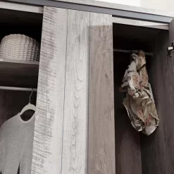 Boston 4 Piece Bedroom Furniture Set - Grey -Sienna Store bos4pcgry boston 4pc bedroom set 3drrobe grey dtl 03