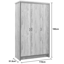 Boston 4 Piece Bedroom Furniture Set - Grey -Sienna Store bos4pcgry boston 4pc br set 3dr robe grey co dim