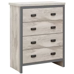 Boston 4 Piece Bedroom Furniture Set - Grey -Sienna Store bos4pcgry boston 4pc br set 4drw chest grey co 02