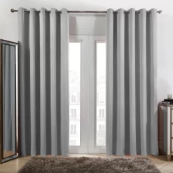 Dreamscene Eyelet Blackout Curtains - Silver