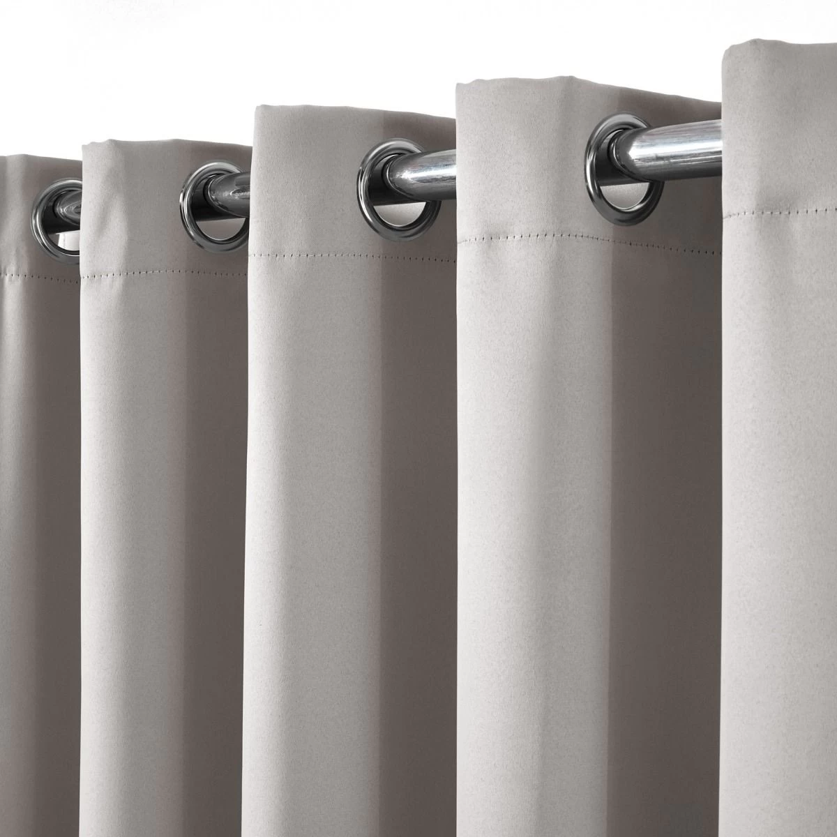 Dreamscene Eyelet Blackout Curtains - Light Grey 2 Dreamscene Eyelet Blackout Curtains - Light Grey - Image 2