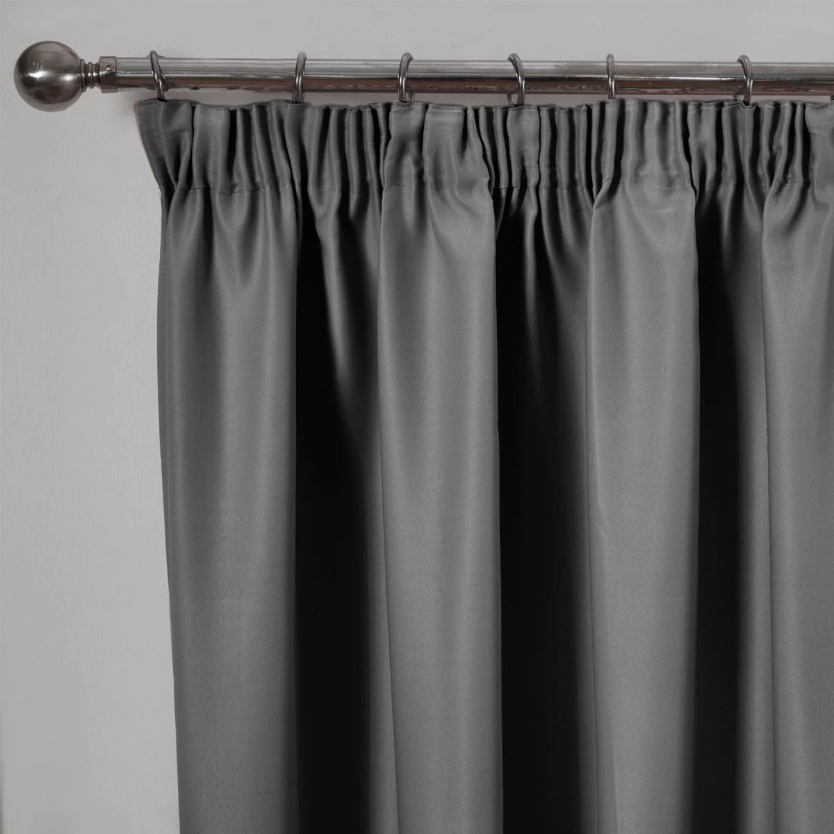Pencil Pleat Thermal Blackout Curtains - Charcoal 2 Pencil Pleat Thermal Blackout Curtains - Charcoal - Image 2