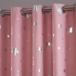 Dreamscene Star Blackout Galaxy Kids Curtains - Blush Pink -Sienna Store ccegal eyelet curtain galaxy blush sw 1