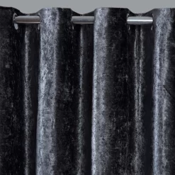 Sienna Home Crushed Velvet Eyelet Curtains - Charcoal Grey 5 Sienna Home Crushed Velvet Eyelet Curtains - Charcoal Grey -Sienna Store ccv curtain eyelet crushed velvet charcoal sw