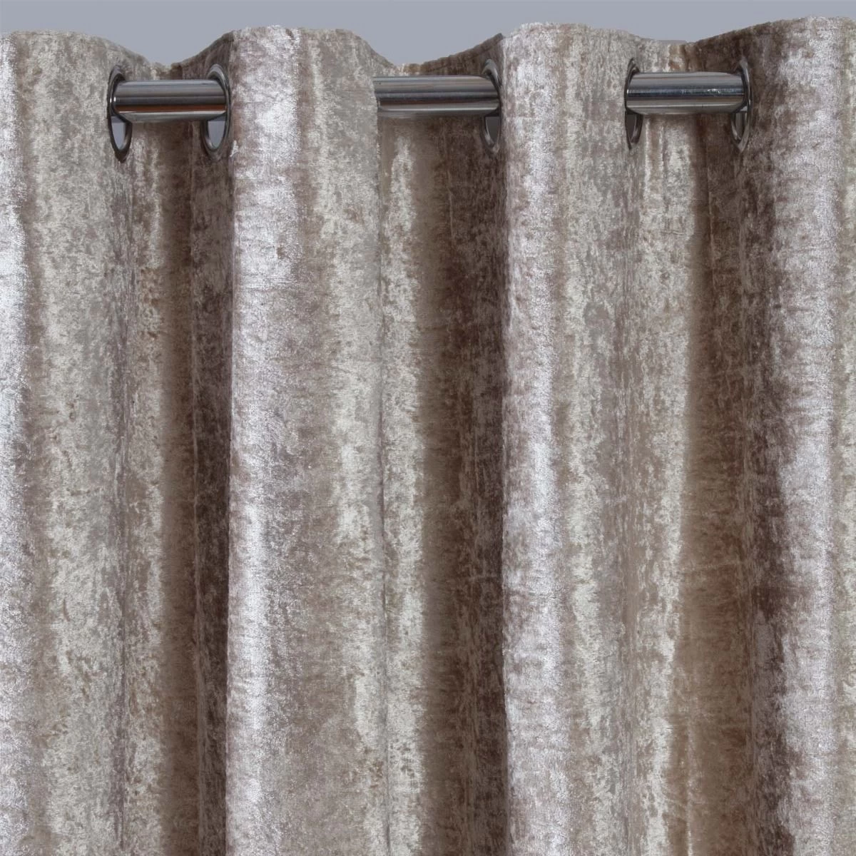 Sienna Home Crushed Velvet Eyelet Curtains - Natural Gold 3 Sienna Home Crushed Velvet Eyelet Curtains - Natural Gold - Image 3