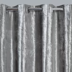 Sienna Home Crushed Velvet Eyelet Curtains - Silver -Sienna Store ccv curtain eyelet crushed velvet silver sw