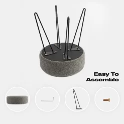 OHS Boucle Hairpin Stool - Charcoal -Sienna Store charcoal1