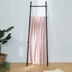 Dreamscene Flannel Fleece Pom Pom Throw - Blush 6 Dreamscene Flannel Fleece Pom Pom Throw - Blush -Sienna Store dbflpombl 1s 3