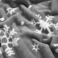Dreamscene Snowflake Print Sherpa Throw, Grey - 150 X 180cm -Sienna Store dbshchrgy 5s