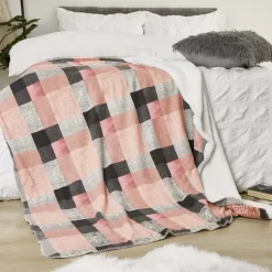 Dreamscene Tartan Check Fleece Throw, 150 X 180cm - Blush 9 Dreamscene Tartan Check Fleece Throw, 150 X 180cm - Blush -Sienna Store dbshwinbl 5s