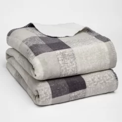 Dreamscene Tartan Fleece Throw, 150 X 180cm - Grey