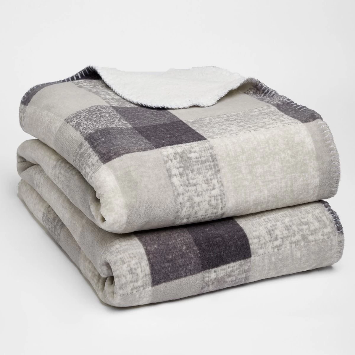 Dreamscene Tartan Fleece Throw, 150 X 180cm - Grey 1 Dreamscene Tartan Fleece Throw, 150 X 180cm - Grey