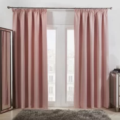 Pencil Pleat Blackout Curtains - Blush Pink