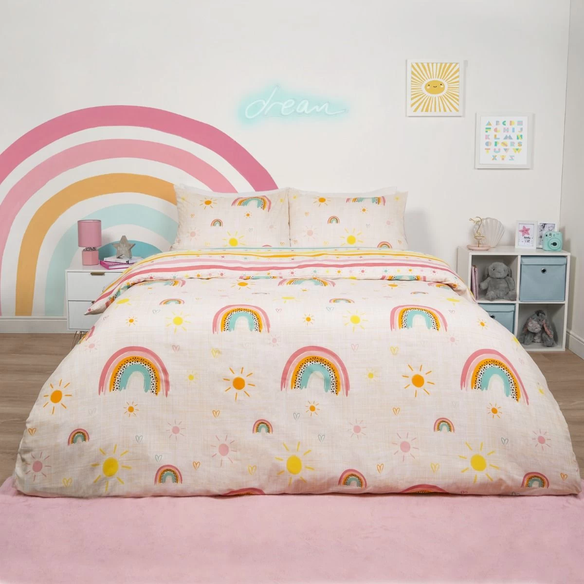 Dreamscene Rainbow Print Duvet Set, Multi - Junior 1 Dreamscene Rainbow Print Duvet Set, Multi - Junior