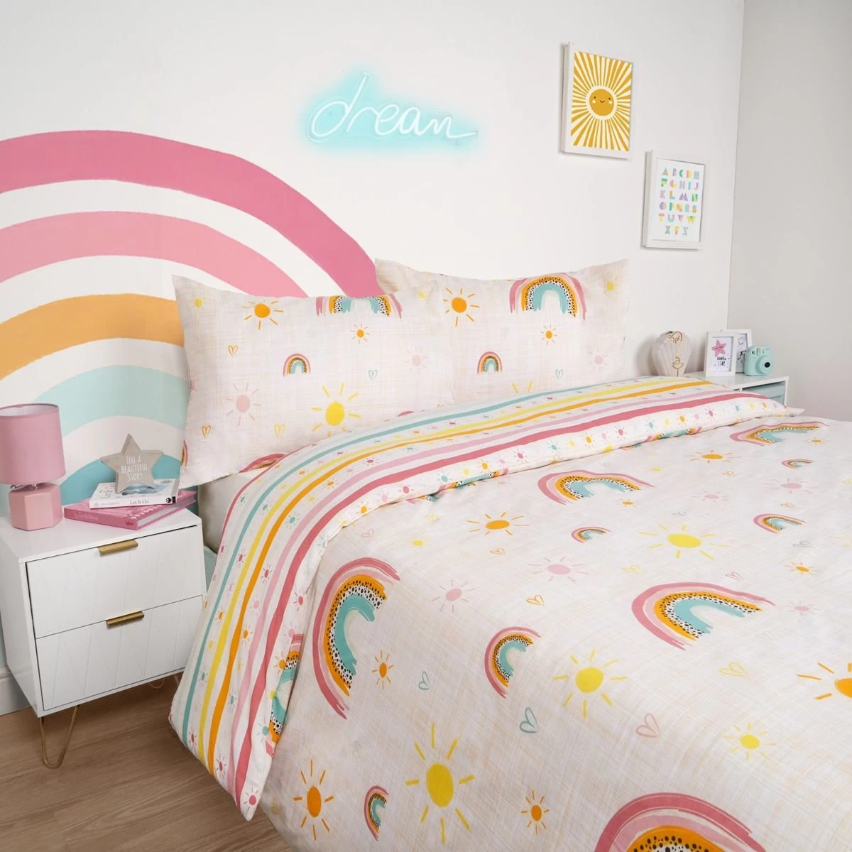 Dreamscene Rainbow Print Duvet Set, Multi - Junior 2 Dreamscene Rainbow Print Duvet Set, Multi - Junior - Image 2