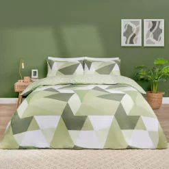 Dreamscene Shapes Duvet Set - Sage