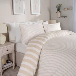 Dreamscene Striped Duvet Cover Set - Natural -Sienna Store ddhsstrna 3s 2