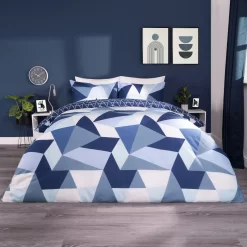 Dreamscene Shapes Duvet Cover Set - Navy