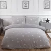 Dreamscene Star Teddy Fleece Duvet Cover Set - Grey