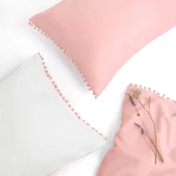 Dreamscene Pom Pom Duvet Cover Set - Blush / White 10 Dreamscene Pom Pom Duvet Cover Set - Blush / White -Sienna Store ddmfpom pom pom duvet set blush white ss6 2