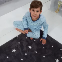 Dreamscene Star Print Rug - Charcoal -Sienna Store drfestr rug felt kids star charcoal ss2 1 1