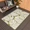 Dreamscene Tropical Print Outdoor Rug - Green/White