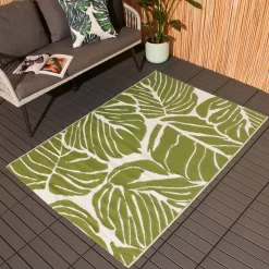 Dreamscene Tropical Print Outdoor Rug - Green/White -Sienna Store drodtrpgr 3s
