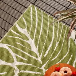 Dreamscene Tropical Print Outdoor Rug - Green/White -Sienna Store drodtrpgr 4s