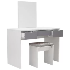 Elizabeth Dressing Table Set - White/Grey -Sienna Store elidrswht elizabeth dresser white grey sep20 co 02