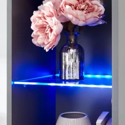 Galicia Wall Mounted Tall Shelf Unit With LED Lights - Grey -Sienna Store galtsugry galicia tall shelf unit led grey mar20 dtl 03